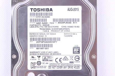 DT01ACA050 TOSHIBA 3.5" 500GB SATA