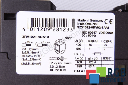 3RV1021-4DA10 SIEMENS SIRIUS 3R DISYUNTOR DE MOTOR