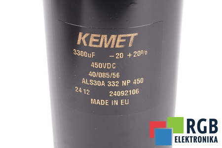CONDENSADOR ALS30A332NP450 KEMET 3300UF, 450V, 76MM, 145MM