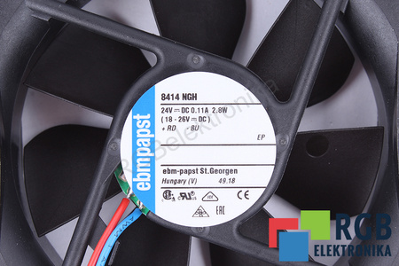 8414NGH EBM PAPST 80X80X25MM 0.0028KW, 24V, 0.11A VENTILADOR