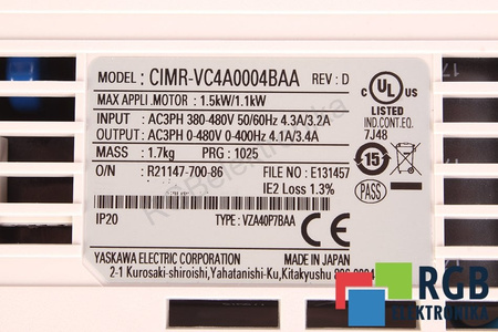 CIMR-VC4A0004BAA YASKAWA V1000