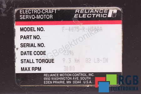 F-4075-R-H00AA RELIANCE ELECTRIC LANCE TRASERO