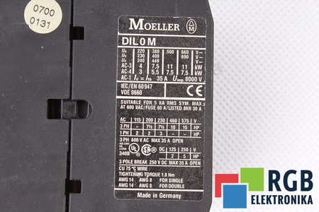 DIL0M MOELLER 24V ITH=35A CONTACTOR