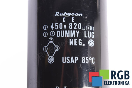 CONDENSADOR 820UF 450V RUBYCON