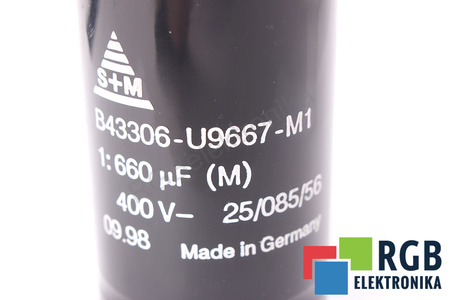 CONDENSADOR B43306-U9667-M1 S+M 25/085/56 660UF, 400VDC