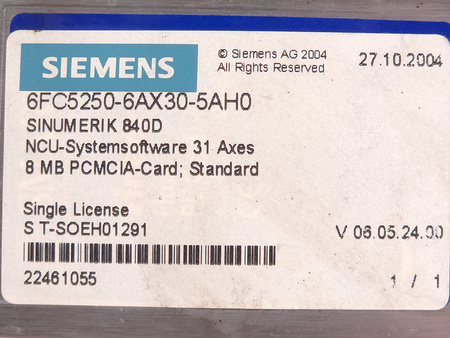 6FC5250-6AX30-5AH0 SIEMENS SINUMERIK 840D