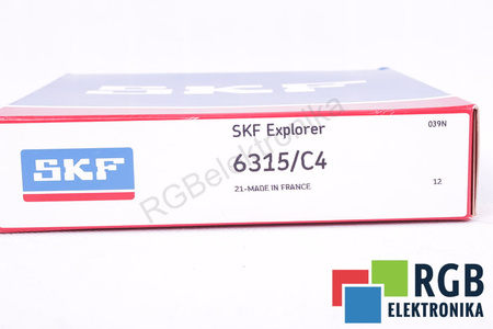 6315/C4 SKF 9000OBR/MIN, 5600OBR/MIN, 75X160X37 119KN, 76.5KN RODAMIENTO