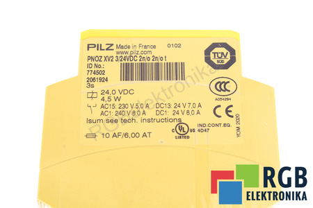 PNOZ XV2 3/24VDC 2N/O 2N/O T PILZ 774502 RELEVO DE SEGURIDAD