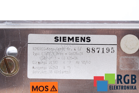 6RA2113-6DK26-0A SIEMENS MREQ-GCK26-2A E260/15 SIMOREG