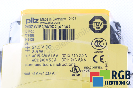PNOZ XV1P 3/24VDC 2N/O 1N/O T PILZ 777601 RELEVO DE SEGURIDAD
