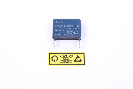 CONDENSADOR LE474 OKAYA 0.47UF, 275VAC