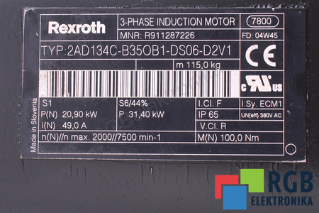 2AD134C-B35OB1-DS06-D2V1 REXROTH ESTATOR