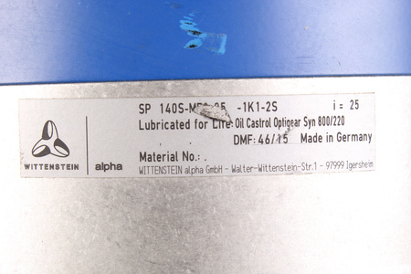 SP140S-MF2-25-1K1-2S WITTENSTEIN ALPHA GMBH I=25 25I ENGRANAJE