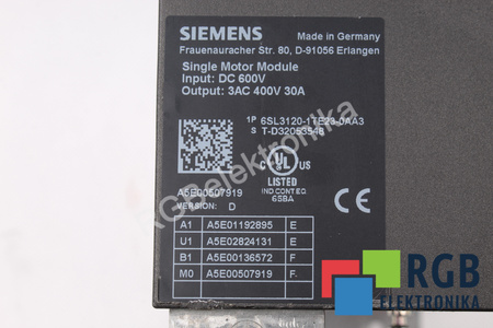 6SL3120-1TE23-0AA3 SIEMENS VERSION D SINAMICS S120