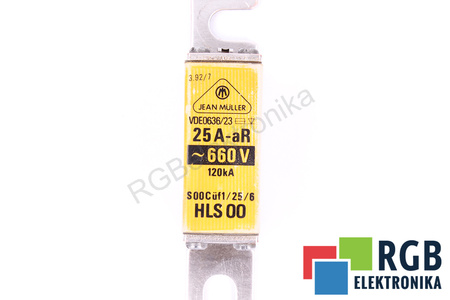 FUSIBLE HLS00 JEAN MULLER VDE0636/23 25A-AR, 660V, 120KA
