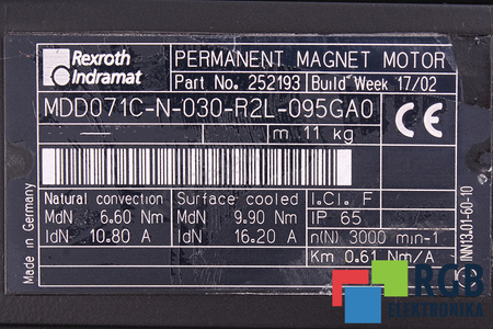 MDD071C-N-030-R2L-095GA0 REXROTH INDRAMAT R911252193