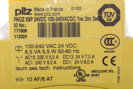PNOZ X9P 24DC 24-240VACDC 7NO 2NC 2SO PILZ 777606 RELEVO DE SEGURIDAD