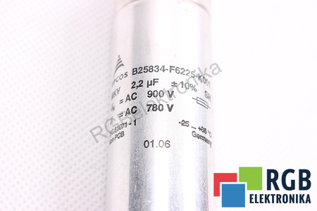 CONDENSADOR B25834-F6225-K001 EPCOS 2.2UF, 900VAC, 780VAC