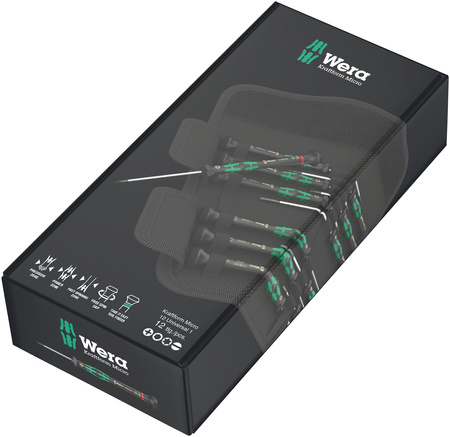 05073675001 WERA KRAFTFORM MICRO 12 UNIVERSAL 1 UNIVERSAL 1 JUEGO DE DESTORNILLADORES PARA USOS ELECTRÓNICOS, 12 PIEZAS