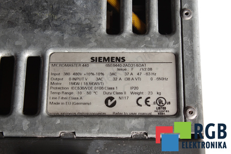 6SE6440-2AD31-5DA1 SIEMENS MICROMASTER 440