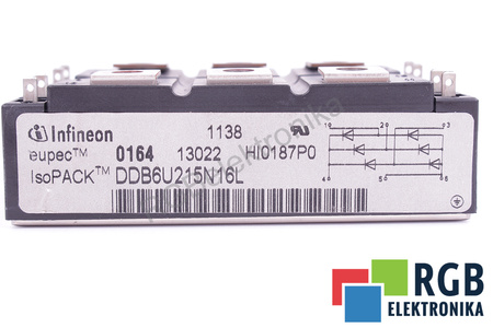 RECTIFICADOR EN PUENTE DE POTENCIA DDB6U215N16L INFINEON ISOPACK 215A, 1600V