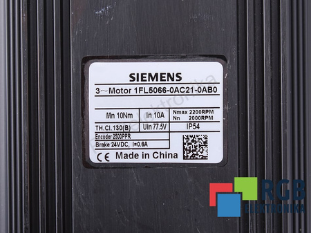 1FL5066-0AC21-0AB0 SIEMENS SIMOTICS S 1FL5 CODIFICADOR 50-500 FRENO 24 V 11 W