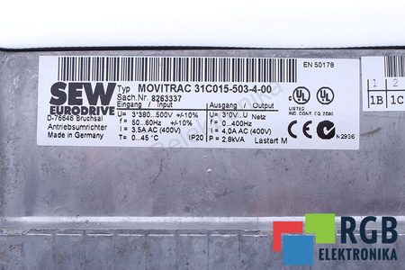 31C015-503-4-00 SEW EURODRIVE MOVITRAC SIN CUBIERTA