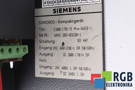 6RA2203-8DD20-1 SIEMENS MRE-GDE8-1 E300(170)/5 SIMOREG