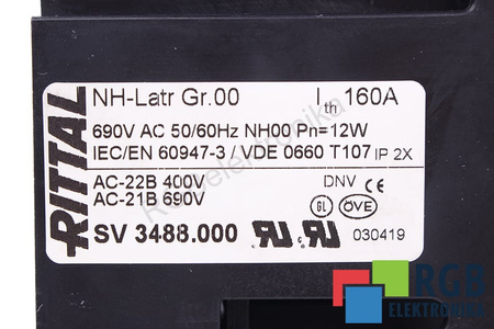 SV3488.000 RITTAL NH-LATR GR.00 SECCIONADOR