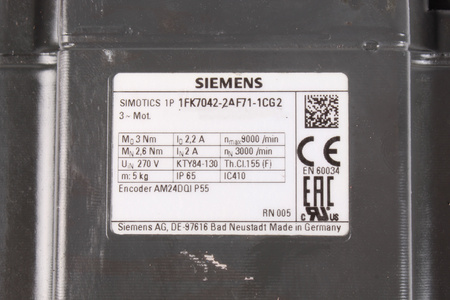 1FK7042-2AF1-1CG2 SIEMENS TOMA DE CORRIENTE