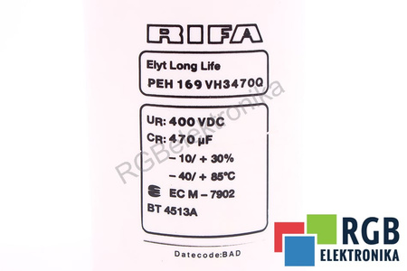CONDENSADOR PEH169VH3470Q RIFA 470UF, 400VDC