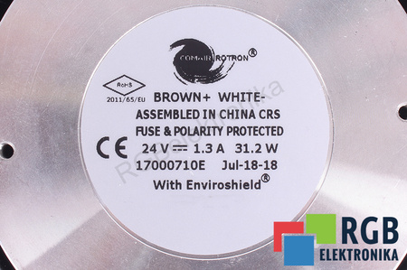 1954102-04 COMAIR ROTRON 17000710E BROWN+WHITE 24V, 1.3A VENTILADOR