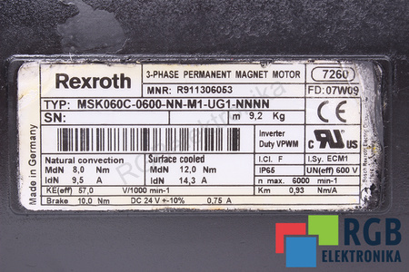 06.P1.300-0317 BOSCH REXROTH 51.06 A6NE PARA MSK060C-0600-NN-M1-UG1-NNNN FRENO