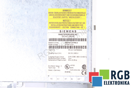 6SE7021-0TP50-Z SIEMENS CAJA
