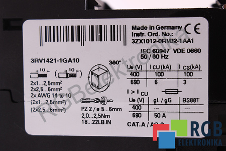 3RV1421-1GA10 SIEMENS SIRIUS SECCIONADOR