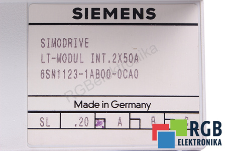 6SN1123-1AB00-0CA0 SIEMENS SIMODRIVE 611 LT-MODUL INT. 2X25A
