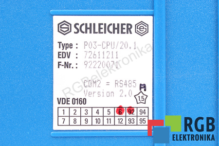 P03-CPU/20.1 SCHLEICHER 72611211 VERSION 2.0 VDE0160
