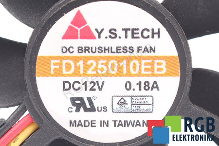 FD125010EB Y.S.TECH 50X50X10MM, 12V, 0.18A VENTILADOR
