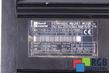 MAC093B-0-JS-2-C/130-B-0/S005 REXROTH INDRAMAT R911231879
