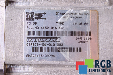 GTP070-M01-010B02 INDRAMAT PG50 ENGRANAJE