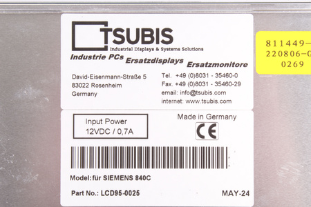 LCD95-0025 PARA SINUMERIK 840C LTM09C016K MONITOR LCD SUSTITUTO