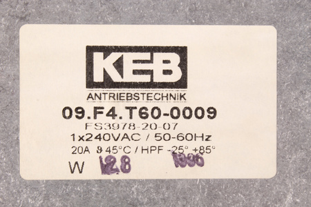 09.F4.T60-0009 KEB FILTRO