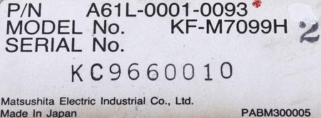 A61L-0001-0093 FANUC KF-M7099H MATSUSHITA