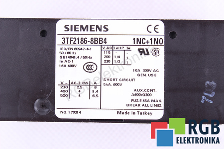 3TF2186-8BB4 SIEMENS 1NC+1NO 300V 10A