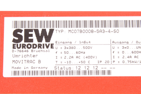 MC07B0008-5A3-4-S0 SEW EURODRIVE MOVITRAC B