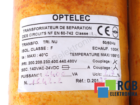 D.201.350.00F STAUBLI OPTELEC 200/208/230/400/4450/480V, 140-24V TRANSFORMADOR