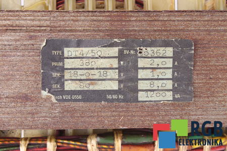 DT4/50 HELDT&ROSSI 380V, 18-0-18/80V TRANSFORMADOR