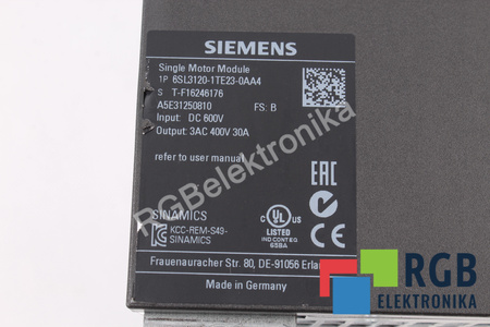 6SL3120-1TE23-0AA4 SIEMENS SINAMICS S120