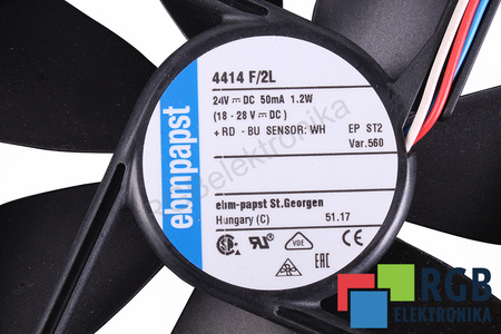 4414 F/2 L EBM PAPST 119X119X25MM, 24V, 0.21A VENTILADOR