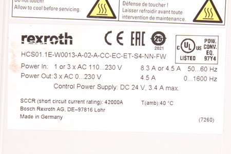 HCS01.1E-W0013-A-02-A-CC-EC-ET-S4-NN-FW BOSCH REXROTH